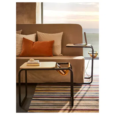 Ikea Olseröd Side Table, Anthracite/birch Effect Dark Yellow, 20 7/8x19 5/8 "