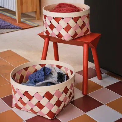 Ikea Ommjänge Basket, Set Of 2, Orange/pink