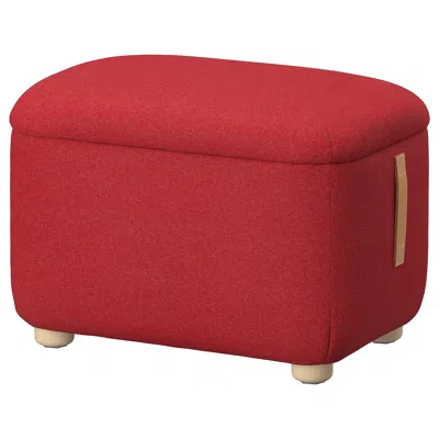 Ikea Oskarshamn Ottoman With Storage, Tonerud Red, Height Under Furniture: 1 1/8 "