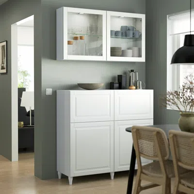 Ikea Ostvik Glass Door, White/clear Glass, 23 1/2x25 1/8 "