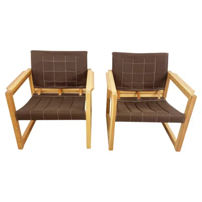 Pre-owned Ikea Pair Of Diana Armchairs Designed By Karin Mobring For , 1980s In Brown