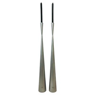 Pre-owned Ikea Pair Of Large Vintage  Floor Candle Sticks By Ria Falk ‘snygg' , 1990s In Brown