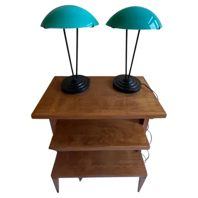Pre-owned Ikea Pair Of Table Lamps Mod. Kupol B9311 -  1990 In Brown