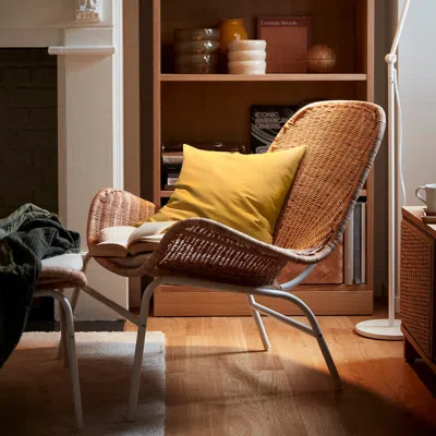 Ikea Paradisbuske Cushion Cover, Yellow, 20x20 "