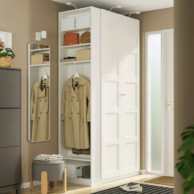 Ikea Pax / Bergsbo Wardrobe Combination, White White/white, 47 1/4x23 5/8x93 1/8 "