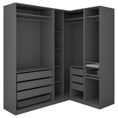 Ikea Pax Corner Wardrobe, Dark Gray, 82 7/8/63 1/4x93 1/8 "