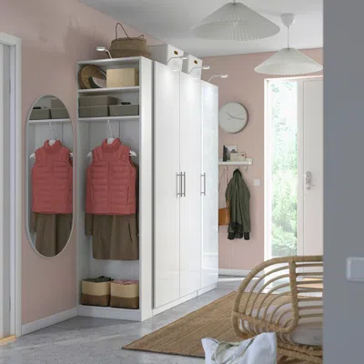 Ikea Pax / Fardal Wardrobe Combination, White High-gloss White/white, 66 7/8x23 5/8x79 1/4 "