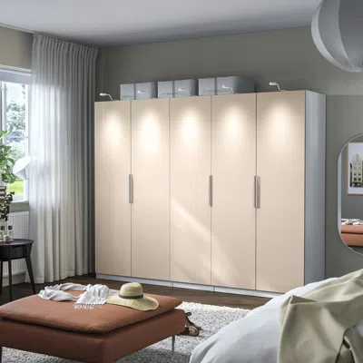 Ikea Pax / Fardal Wardrobe Combination, White/high Gloss Light Orange, 98 3/8x23 5/8x79 1/4 "