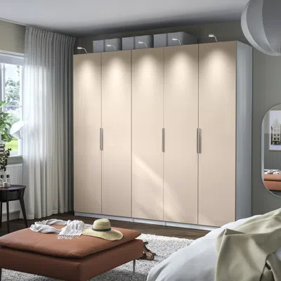 Ikea Pax / Fardal Wardrobe Combination, White/high Gloss Light Orange, 98 3/8x23 5/8x93 1/8 "