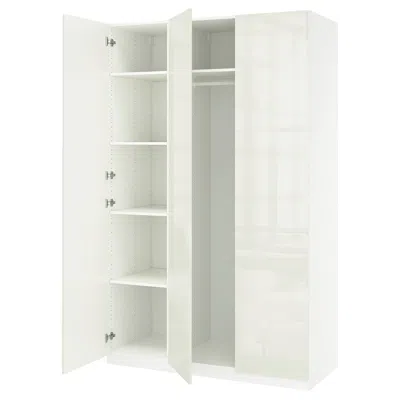 Ikea Pax / Fardal Wardrobe Combination, White/high Gloss White, 59x23 5/8x93 1/8 "