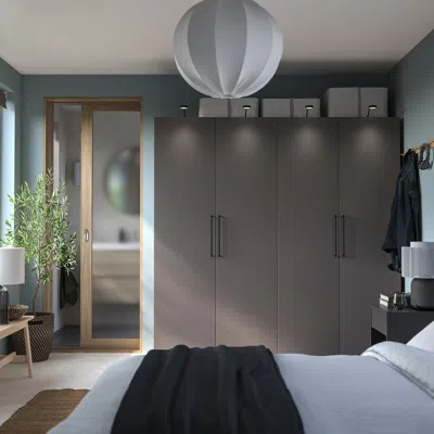 Ikea Pax / Forsand Wardrobe Combination, Dark Gray/dark Gray, 78 3/4x23 5/8x79 1/4 "