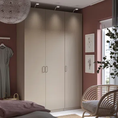 Ikea Pax / Forsand Wardrobe Combination, Gray-beige/gray-beige, 59x23 5/8x93 1/8 "