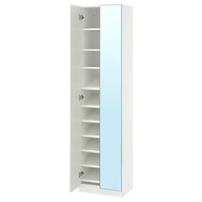 Ikea Pax / Forsand/åheim Wardrobe Combination, White White/mirror Glass, 19 5/8x15x79 1/4 "