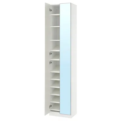 Ikea Pax / Forsand/åheim Wardrobe Combination, White White/mirror Glass, 19 5/8x15x93 1/8 "