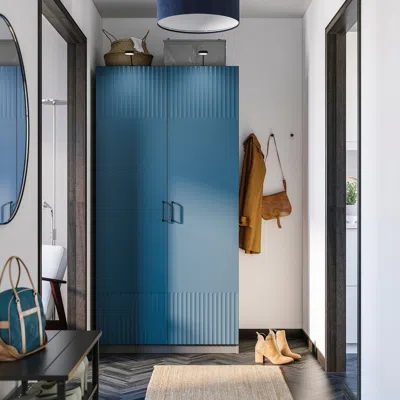 Ikea Pax / Fyrudden Wardrobe Combination, Dark Gray/blue, 39 3/8x23 5/8x79 1/4 "