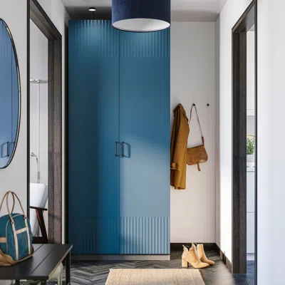 Ikea Pax / Fyrudden Wardrobe Combination, Dark Gray/blue, 39 3/8x23 5/8x93 1/8 "