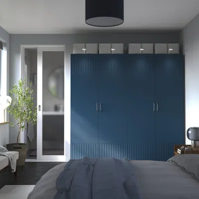 Ikea Pax / Fyrudden Wardrobe Combination, White/blue, 78 3/4x23 5/8x79 1/4 "