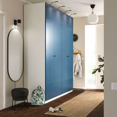 Ikea Pax / Fyrudden Wardrobe Combination, White/blue, 78 3/4x23 5/8x93 1/8 "
