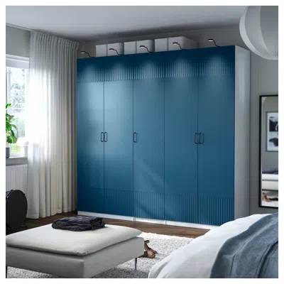 Ikea Pax / Fyrudden Wardrobe Combination, White/blue, 98 3/8x23 5/8x93 1/8 "