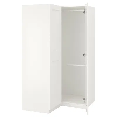 Ikea Pax / Grimo Corner Wardrobe, White/white, 43 3/8/43 3/8x79 1/4 "