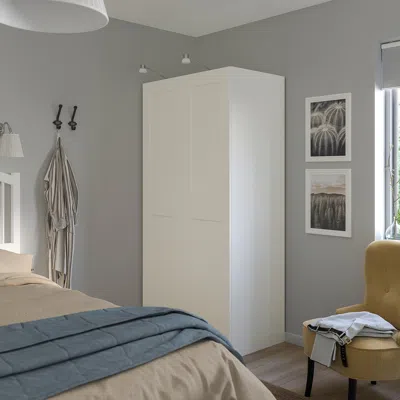 Ikea Pax / Grimo Wardrobe Combination, White/white, 39 3/8x23 5/8x79 1/4 "