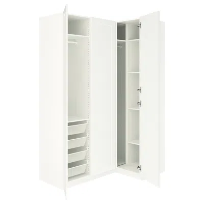 Ikea Pax / Gullaberg Corner Wardrobe, White/white, 63 1/4/43 1/2x93 1/8 "