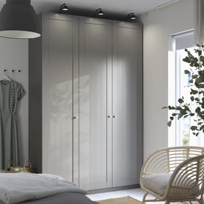 Ikea Pax / Gullaberg Wardrobe Combination, Dark Gray/gray, 59x23 5/8x93 1/8 "