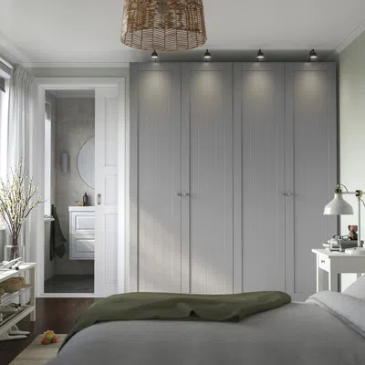 Ikea Pax / Gullaberg Wardrobe Combination, White/gray, 78 3/4x23 5/8x93 1/8 "