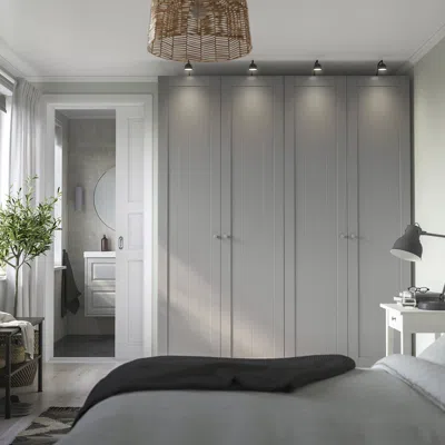 Ikea Pax / Gullaberg Wardrobe Combination, White/gray, 78 3/4x23 5/8x93 1/8 "