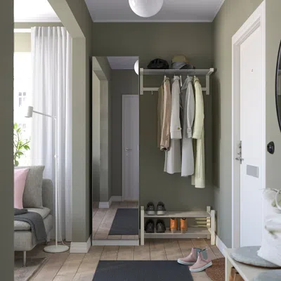Ikea Pax / Åheim Wardrobe Combination, White/mirror Glass, 19 5/8x15x79 1/4 "