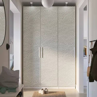 Ikea Pax / Mistudden Wardrobe Combination, White/gray Patterned, 59x23 5/8x93 1/8 "