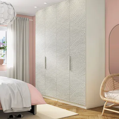 Ikea Pax / Mistudden Wardrobe Combination, White/gray Patterned, 78 3/4x23 5/8x93 1/8 "
