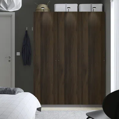 Ikea Pax / Storklinta Wardrobe Combination, Dark Gray/dark Brown Stained Oak Effect, 59x23 5/8x79 1/4 "