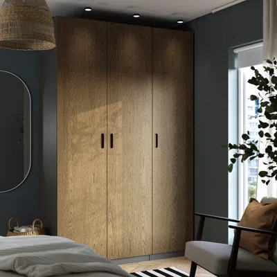Ikea Pax / Tonstad Wardrobe Combination, Dark Gray/brown Stained Oak Veneer, 59x23 5/8x93 1/8 "