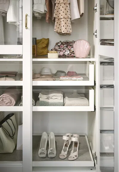Ikea Pax / Tyssedal Wardrobe Combination, White/white Glass, 78 3/4x23 5/8x93 1/8 "