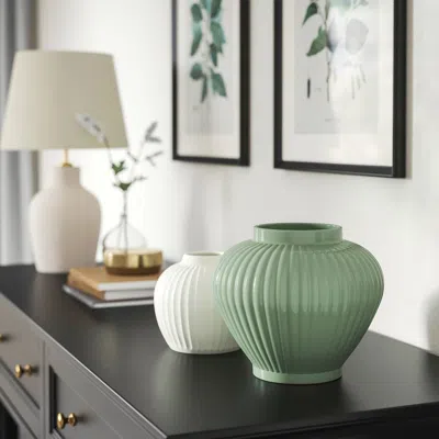 Ikea Pelarbjörk Vase, Gray-green, 7 ¾ "