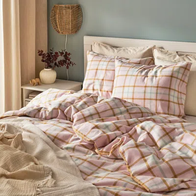 Ikea Perovskia Duvet Cover And Pillowcase(s), Pale Pink/check, King