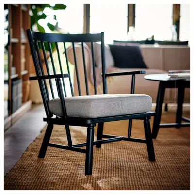 Ikea Persbol Armchair, Black/tibbleby Beige/gray, Width: 27 1/8 "