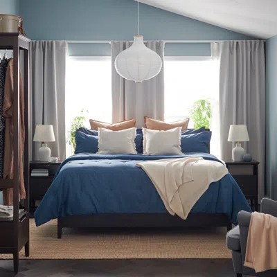 Ikea Piggtistel Comforter Set, Dark Blue, King