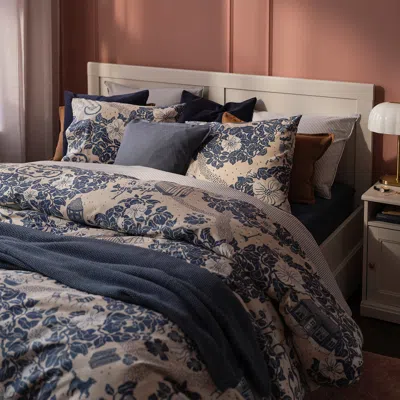 Ikea Pjäxe Duvet Cover And Pillowcase(s), Light Beige/floral Pattern, King In Multi