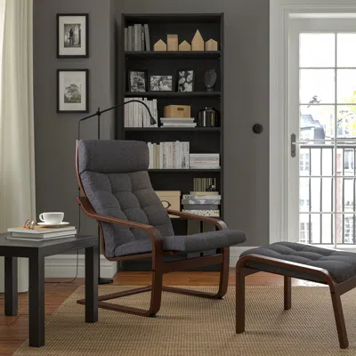 Ikea Poäng Armchair, Gunnared Dark Gray, Width: 26 3/4 "