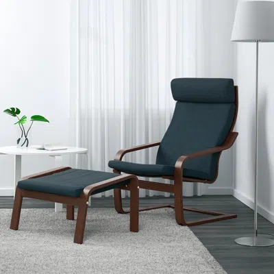 Ikea Poäng Armchair, Hillared Dark Blue, Width: 26 3/4 "