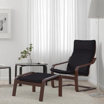 Ikea Poäng Armchair, Knisa Black, Width: 26 3/4 "