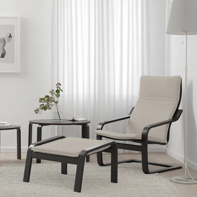 Ikea Poäng Armchair, Knisa Light Beige, Width: 26 3/4 "