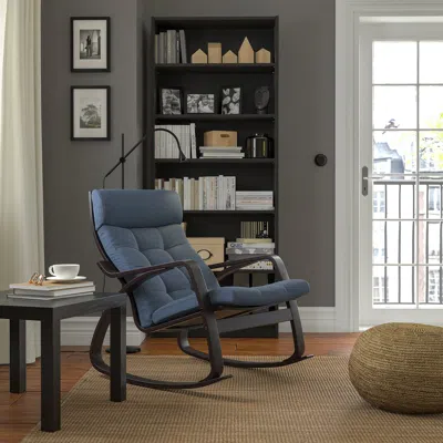 Ikea Poäng Rocking Chair, Gunnared Blue, Width: 26 3/4 "