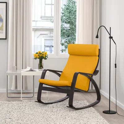 Ikea Poäng Rocking Chair, Skiftebo Yellow, Width: 26 3/4 "