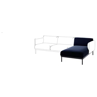Ikea Äpplaryd Chaise Section, Djuparp Dark Blue, Depth: 63 3/4 "