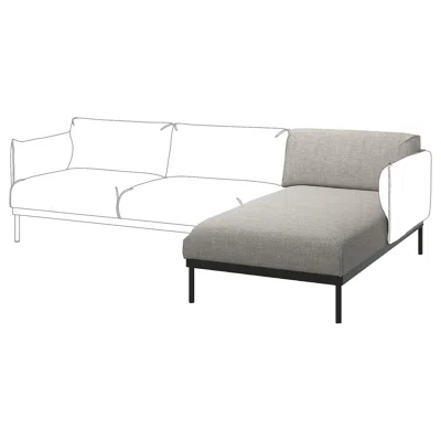 Ikea Äpplaryd Chaise Section, Lejde Light Gray, Depth: 63 3/4 "