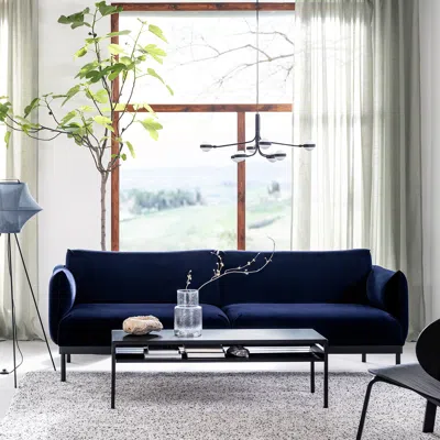 Ikea Äpplaryd Sofa, Djuparp Dark Blue, Armrest Height: 28 3/8 "