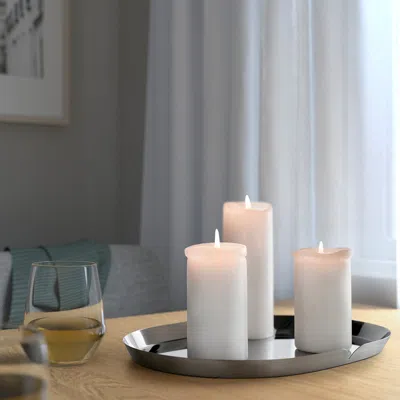 Ikea Praktand Candle Dish, Stainless Steel, 13 ¾x10 ¼ " In Silver